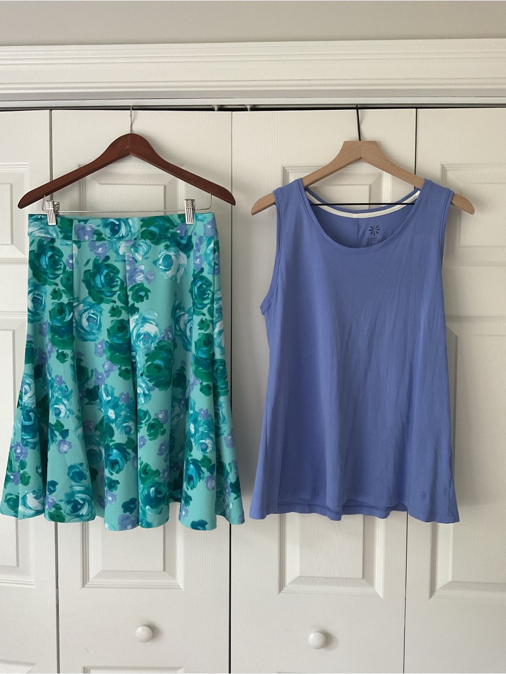 Issac Mizarahi Floral Swing Skirt - Aqua Teal - Picture 13 of 13